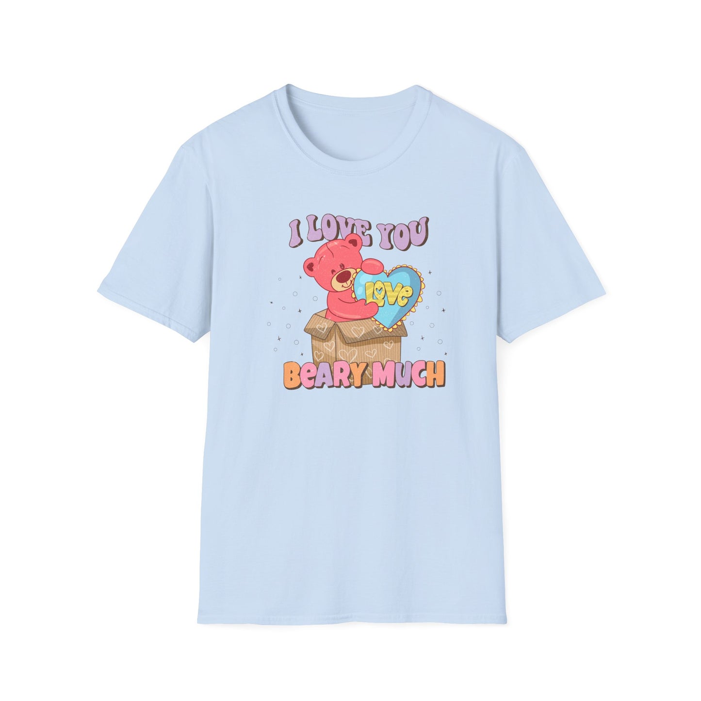 Expressive 'I Love You Beary Much' Teddy Bear T-Shirt - Adorable Love Heart Pun Tee - Sweet Valentine's Day & Anniversary Gift