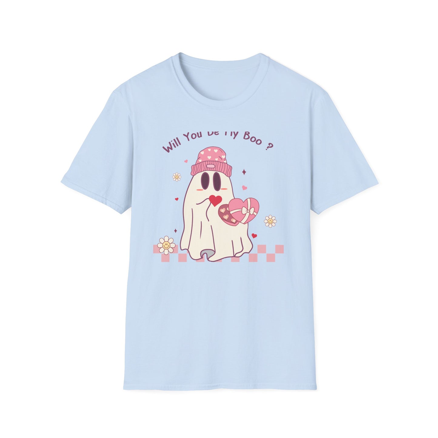 Adorable 'Will You Be My Boo' Ghost T-Shirt - Sweet Valentine's Day Proposal Tee - Cute Romantic Gift Apparel