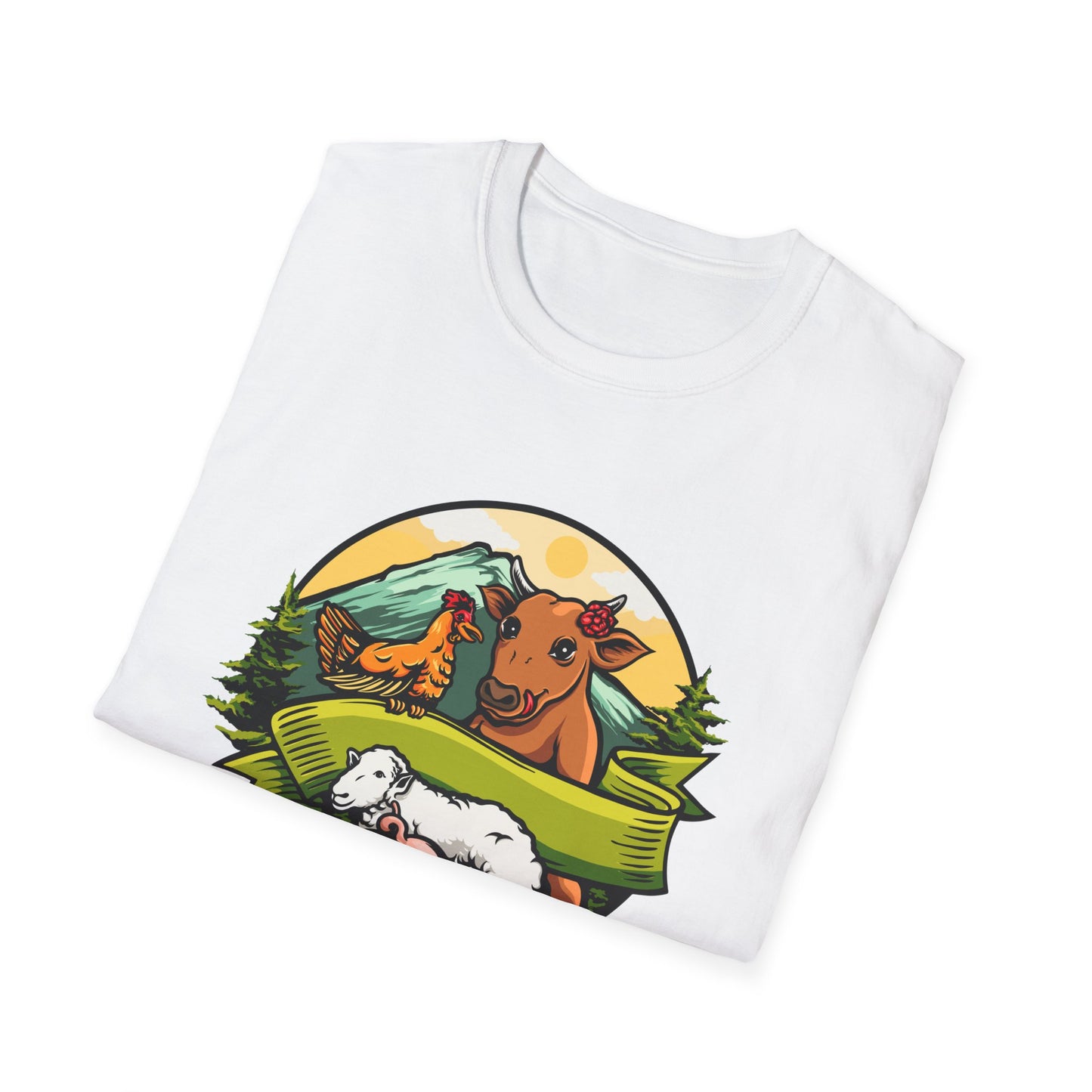 Charming Farm Animal Friends T-Shirt | Adorable Rustic Country Life Tee | Cow, Pig, Sheep & Chicken Design | Nature Lover's Gift