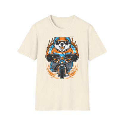Epic Panda Biker T-Shirt! Cool Motorcycle Riding Animal Graphic Tee. Vibrant, Unique & Fun for Riders & Panda Lovers. Must-Have!