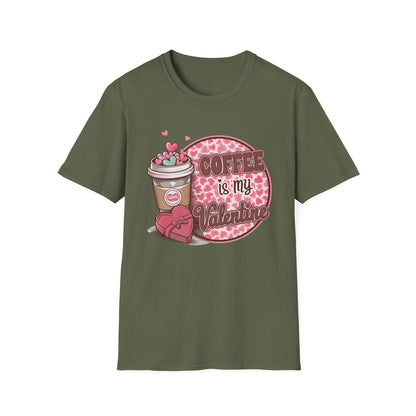 Coffee is My Valentine T-Shirt - Cute Heart Coffee Lover Tee | Adorable Valentine's Day Gift for Her | Trendy Love Design