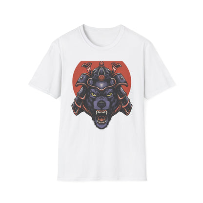 Dominant Samurai Wolf T-Shirt | Fierce Japanese Warrior Beast Kabuto Design | Men's Unique Graphic Tee