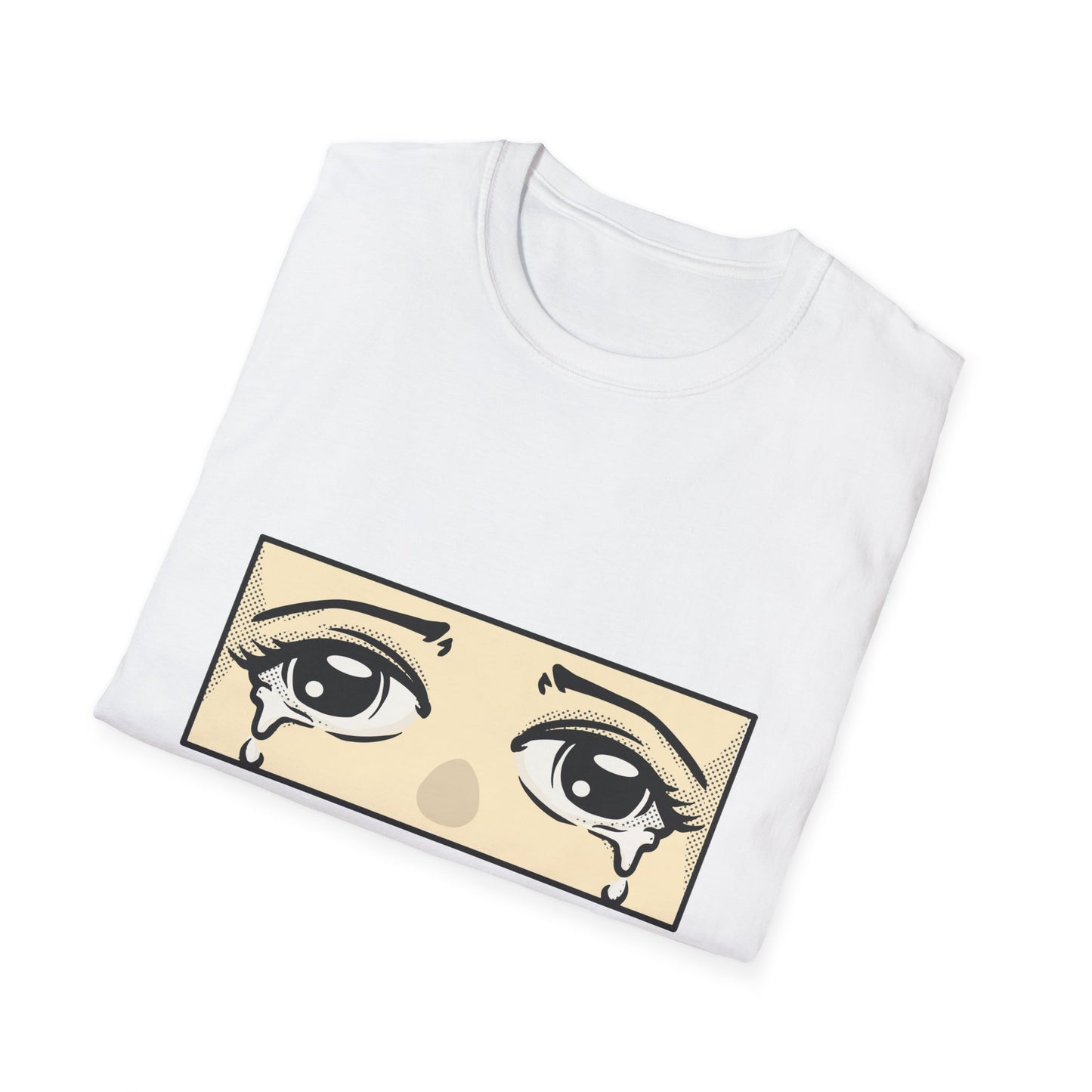 Iconic Crying Anime Eyes T-Shirt | Emotional Manga Sad Girl Aesthetic Pop Art Tee | Vintage Retro Comic Style