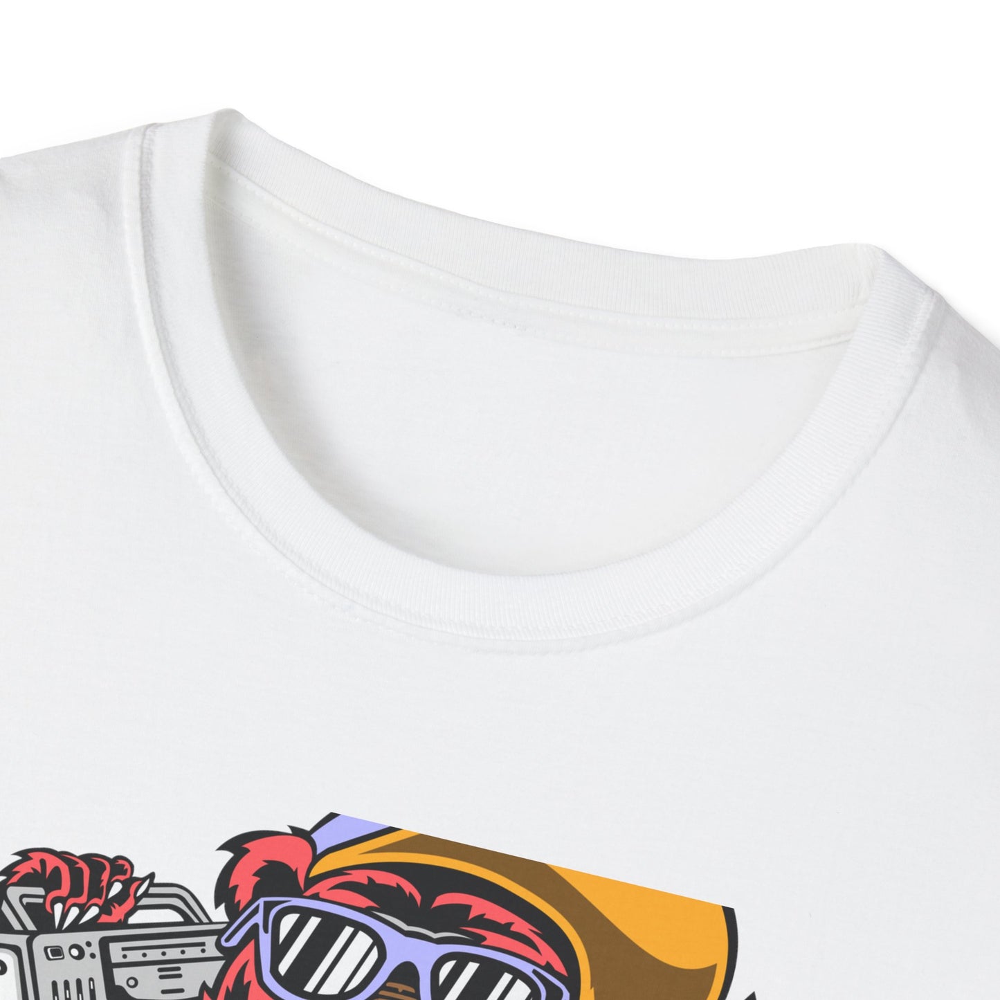 Rad Hip Hop Bear Boombox T-Shirt - Retro Street Style Graphic Tee for Music Lovers & 90s Fans
