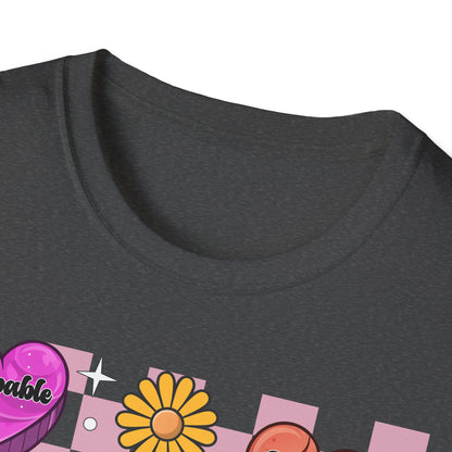 Empowering "You Are" Groovy Affirmation T-Shirt for Women - Self-Love Retro Candy Heart Tee - Inspiring Chic Gift
