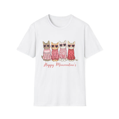 Purrfect Happy Meowwventine's T-Shirt | Adorable Cats with Heart Sunglasses | Unique Valentine's Day Gift for Cat Lovers