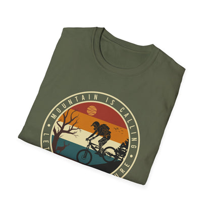 Epic Mountain Is Calling Adventure T-Shirt - Retro Mountain Biking & Nature Tee for Outdoor Enthusiasts