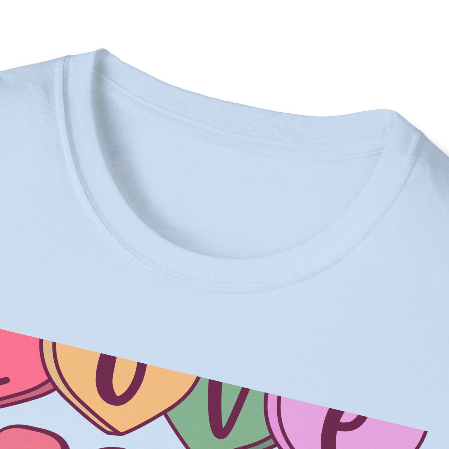 Retro Love More Worry Less T-Shirt - Groovy Candy Hearts & Positive Message Tee for Women & Teens | Inspiring Vibes