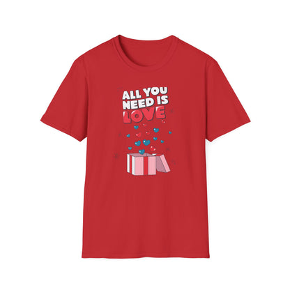 Cute All You Need Is Love T-Shirt | Sweet Heart Gift Box Tee | Romantic Valentine's Day Outfit | Adorable Love Statement Top