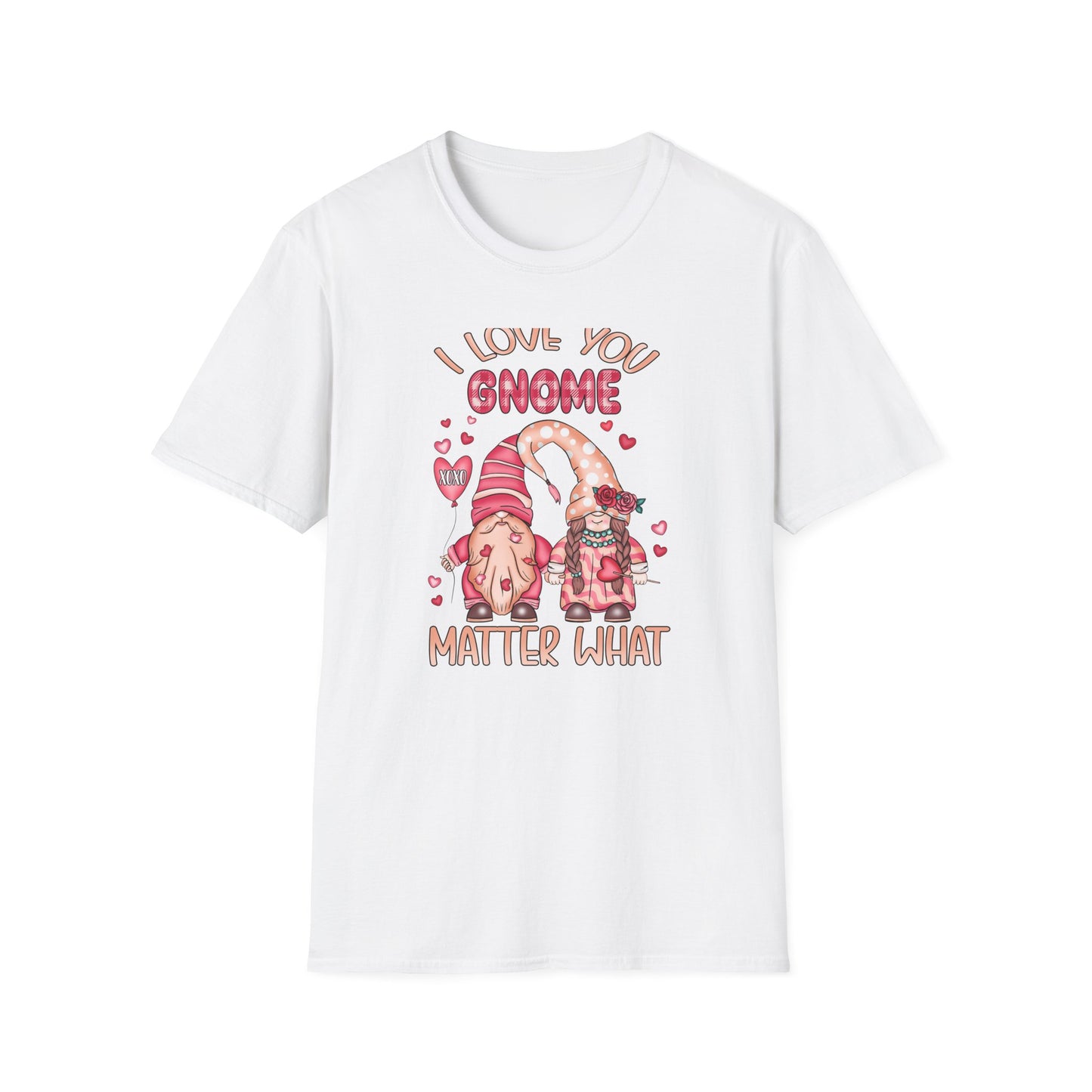 Charming "I Love You Gnome Matter What" T-Shirt | Cute Couple Gnomes Tee | Sweet Valentine's Day Gift for Her/Him