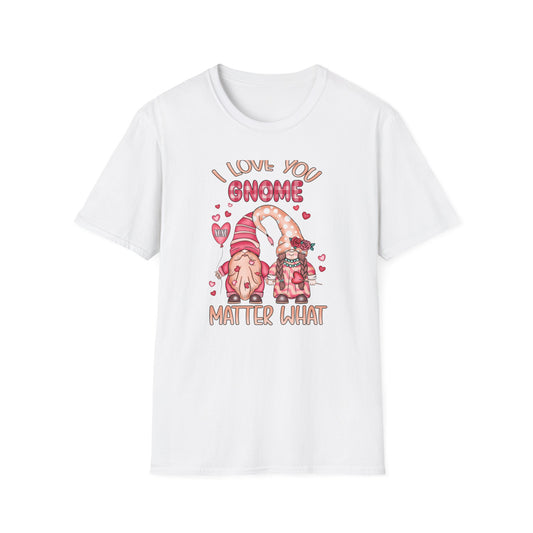 Charming "I Love You Gnome Matter What" T-Shirt | Cute Couple Gnomes Tee | Sweet Valentine's Day Gift for Her/Him