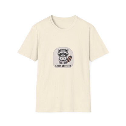 Cute Snack Obsessed Raccoon T-Shirt | Adorable Animal Lover Funny Tee | Must-Have Graphic Gift for Foodies