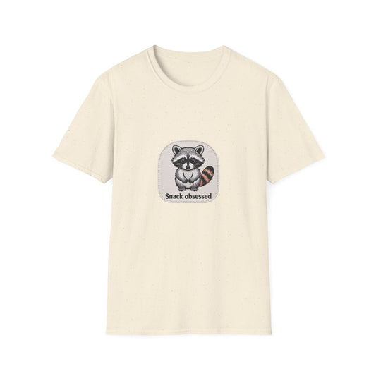 Cute Snack Obsessed Raccoon T-Shirt | Adorable Animal Lover Funny Tee | Must-Have Graphic Gift for Foodies
