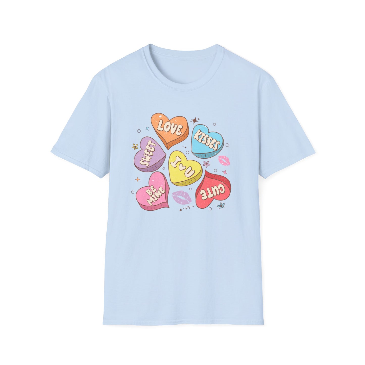 Sweet Retro Conversation Hearts T-Shirt - Adorable Valentine's Day Love Gift Tee for Her