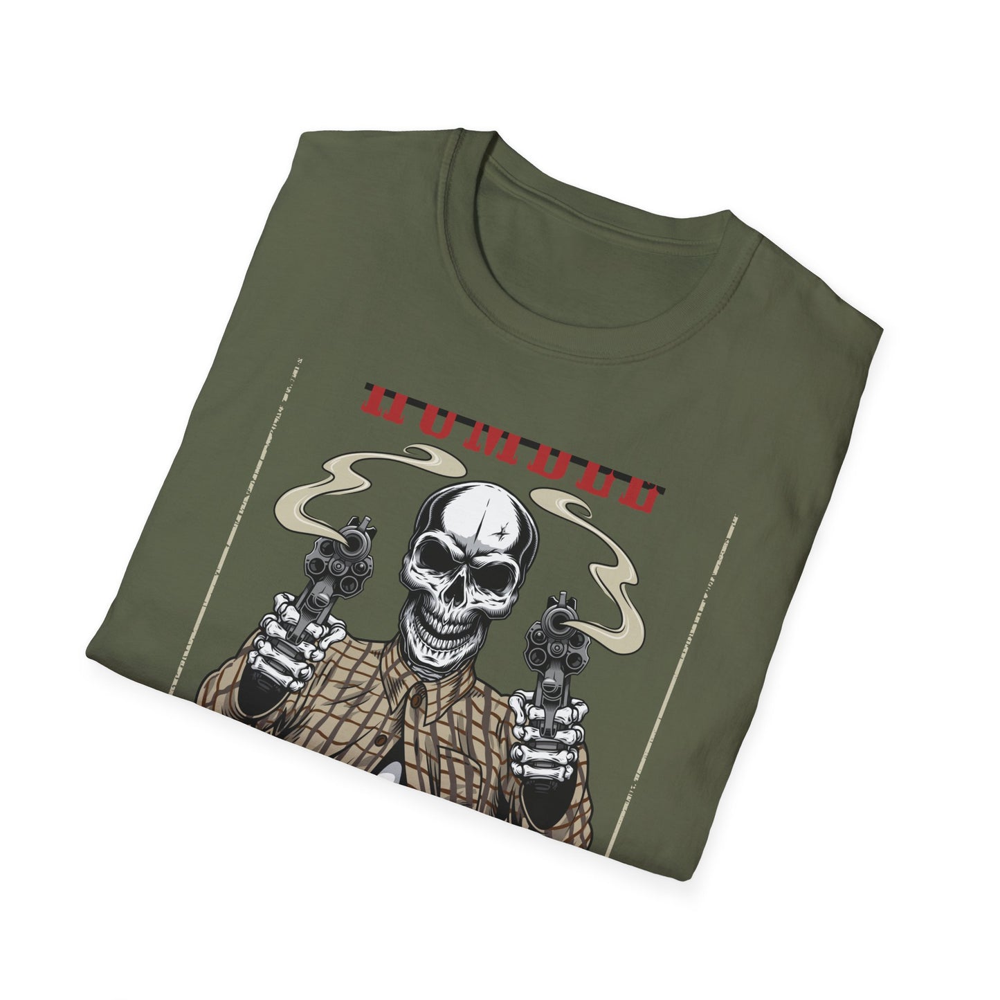 Stay Humble Hustle Hard Skull T-Shirt - Edgy Revolver Streetwear Tee for Men - Bold Urban Motivational Apparel