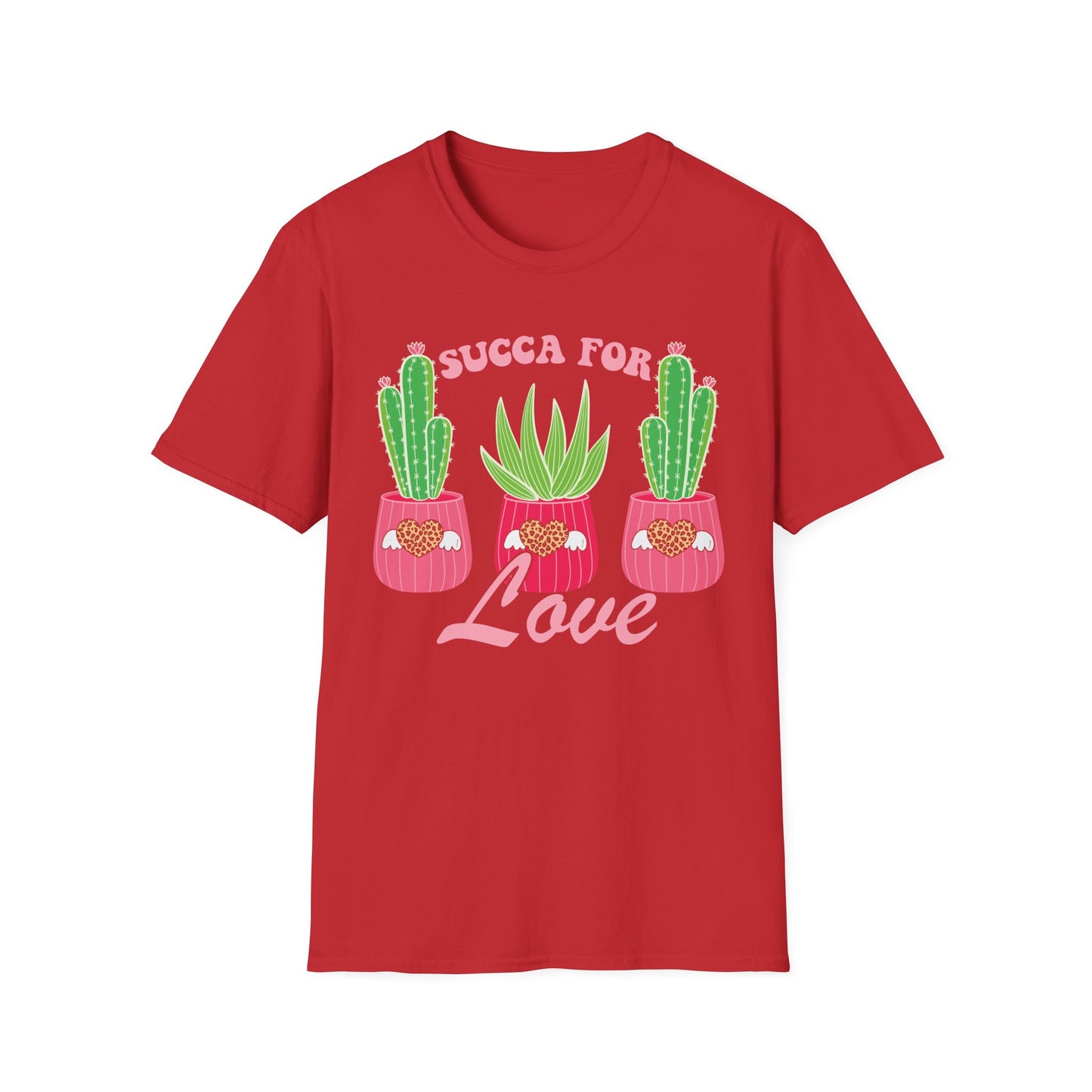 Adorable "Succa for Love" T-Shirt | Trendy Succulent & Cactus Tee with Leopard Hearts | Perfect Gift for Plant Lovers!