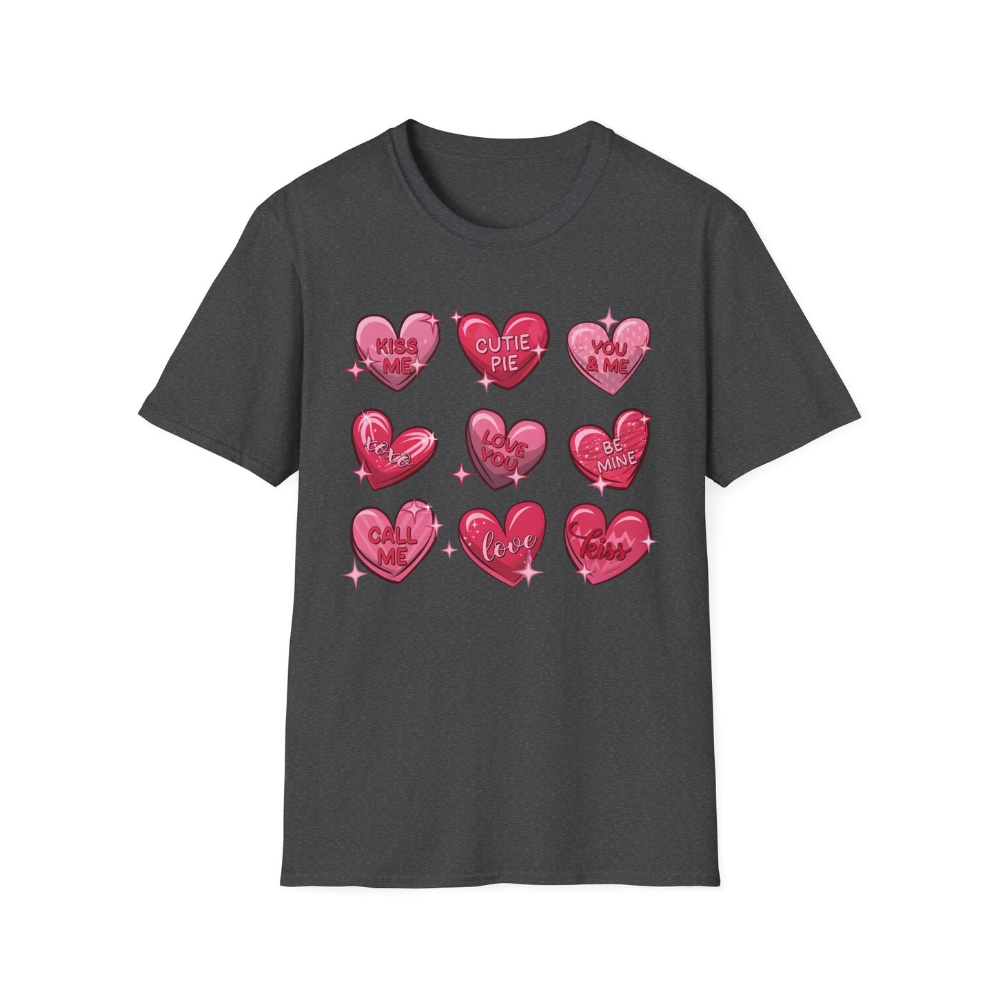 Adorable Valentine Candy Hearts T-Shirt | Sweet Love Messages Tee for Her & Him | Romantic "Kiss Me" Gift