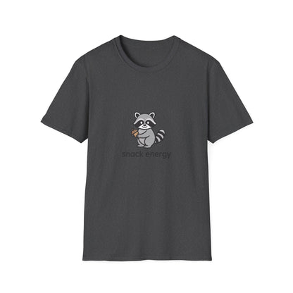 Adorable Raccoon Snack Energy T-Shirt | Cute Acorn Lover Tee | Irresistible Comfy Animal Graphic Shirt for Daily Boost