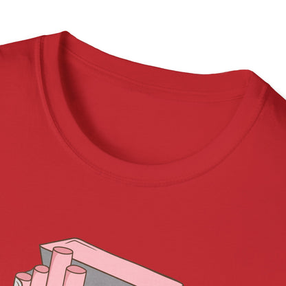 Unique Self Love T-Shirt | Pink Retro Cigarette Pack & Flaming Heart Design | Empowering Aesthetic Tee