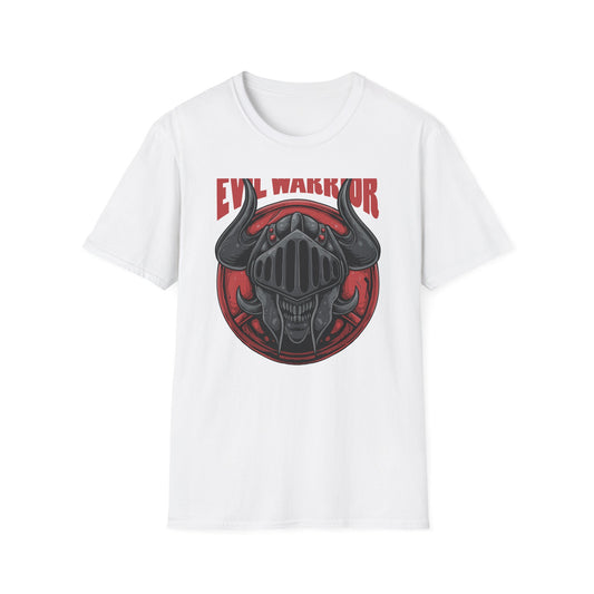 Epic Evil Warrior Horned Helmet T-Shirt | Menacing Dark Fantasy Skull Tee | Gamer Goth Apparel