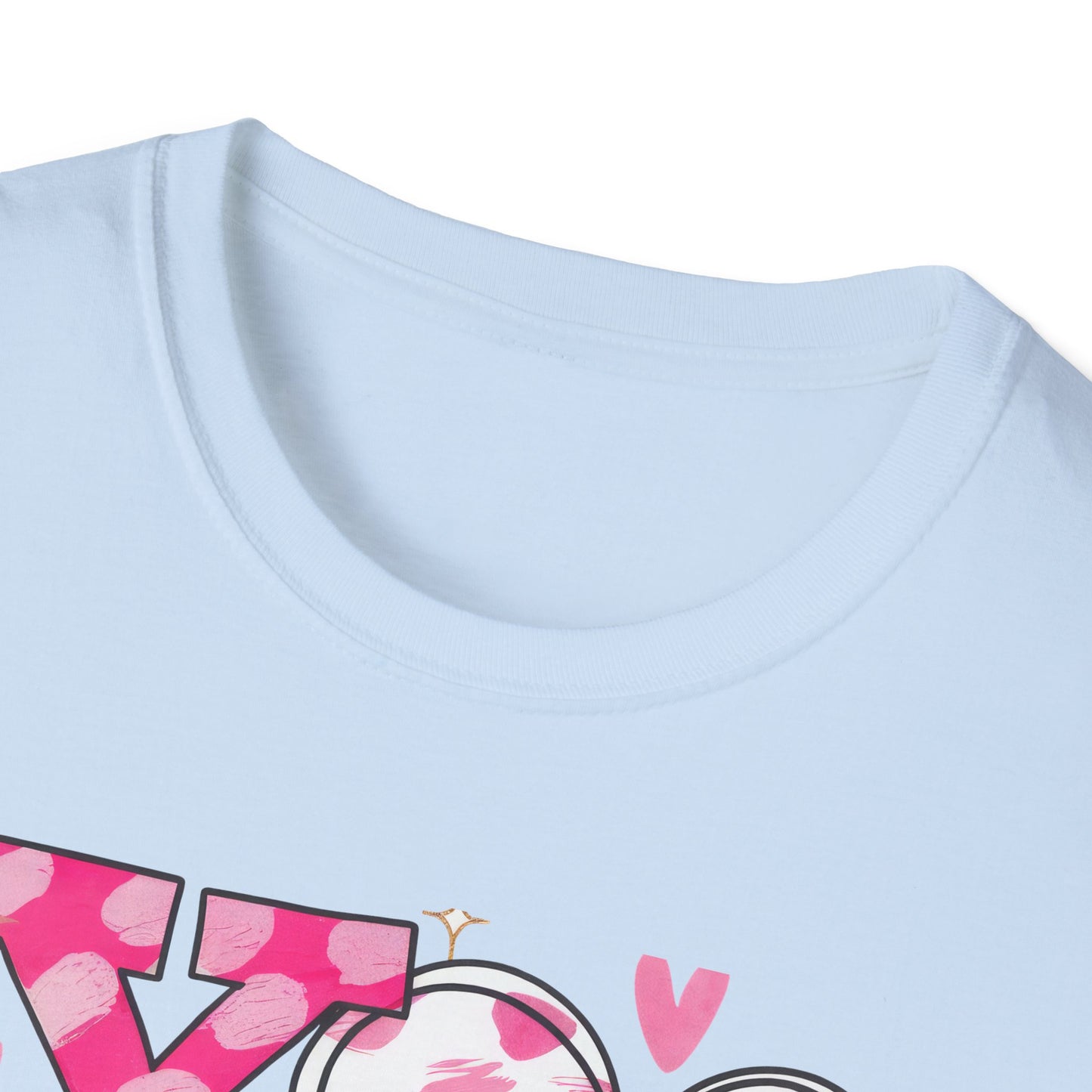 Sparkling XOXO Love Hearts T-Shirt | Chic Pink Polka Dot & Brushstroke Tee | Perfect Valentine's Day & Everyday Wear
