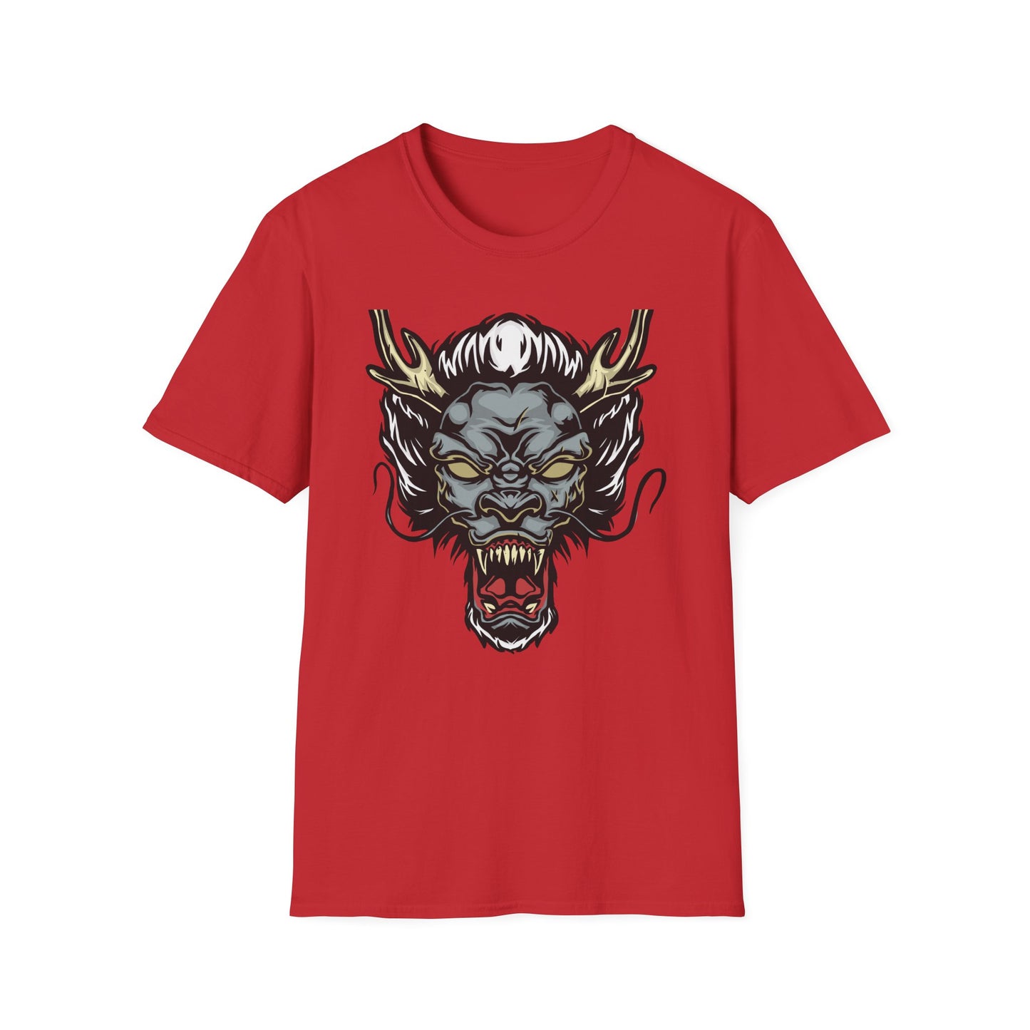 Powerful Japanese Dragon Head T-Shirt - Epic Mythical Beast Graphic Tee for Bold Style & Fantasy Fans