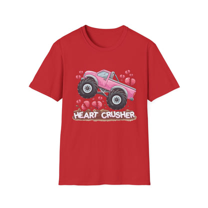 Epic Heart Crusher Monster Truck T-Shirt | Anti-Valentine's Day Breakup Tee | Sarcastic Love Humor Top