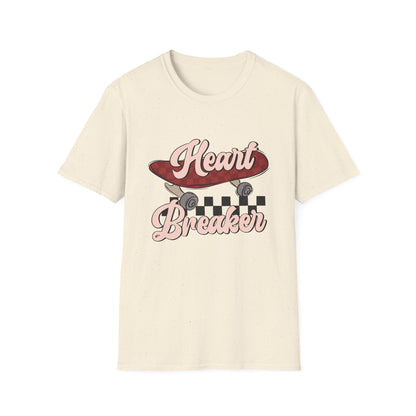 Awesome Heart Breaker Skateboard T-Shirt | Retro Vintage Skater Style Tee | Unique Grunge Graphic Top for Teens & Youth