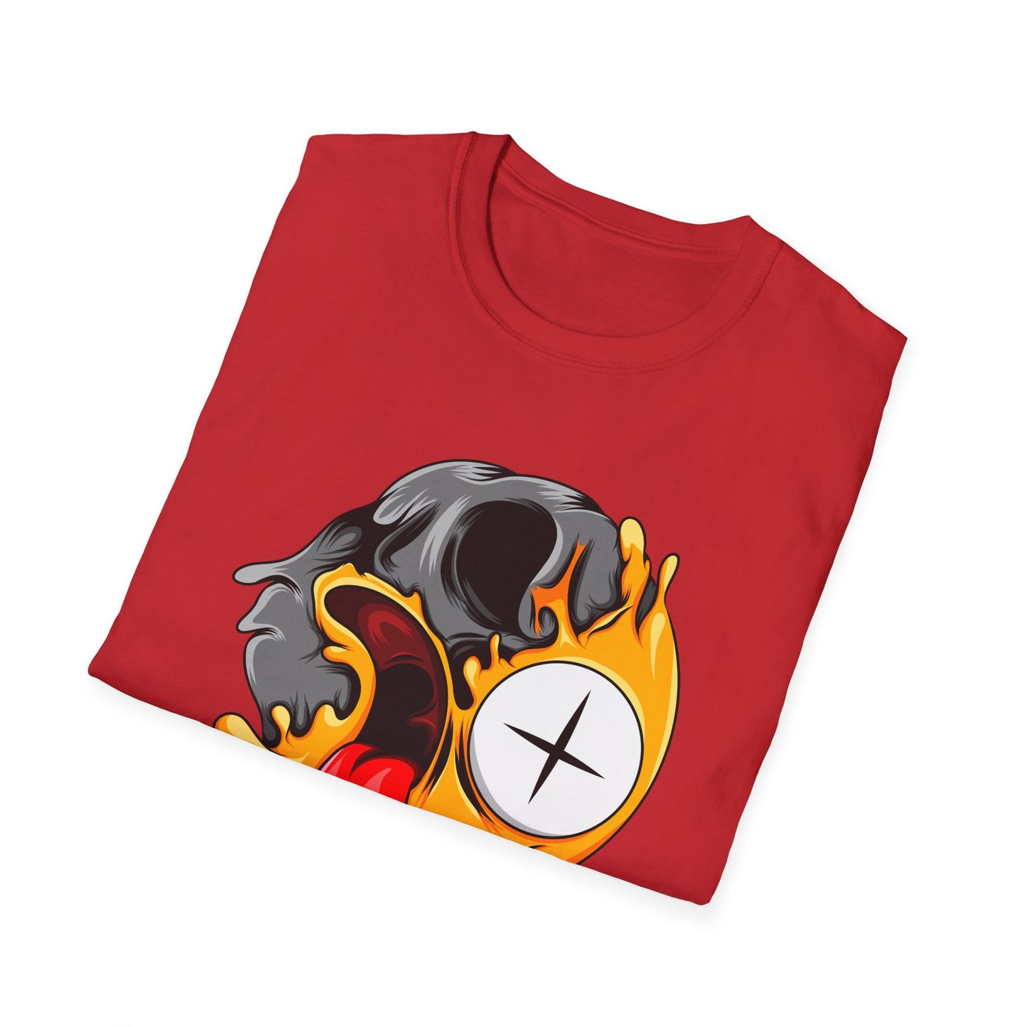 Vibrant Melting Skull Zombie Emoji T-Shirt | Edgy Streetwear Monster Tee | Unique Graphic Art Statement Apparel