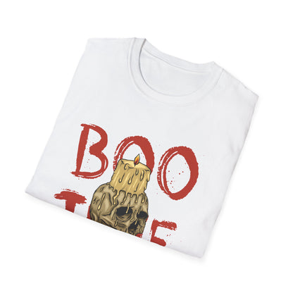 Spooky 'Boo Time' Skull Candle Halloween T-Shirt | Hauntingly Cool Graphic Tee for Men & Women | Unique Gothic Fall Apparel