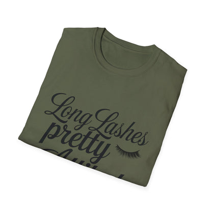 Long Lashes Pretty Attitude T-Shirt | Chic Makeup Lover Tee | Fierce & Fabulous Women's Beauty Statement Top