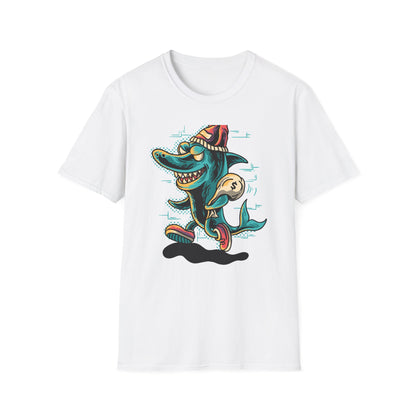 Epic Shark Mafia T-Shirt – Cool Urban Gangster Shark Tee with Money Bag | Unique Streetwear Graphic for Men & Teens