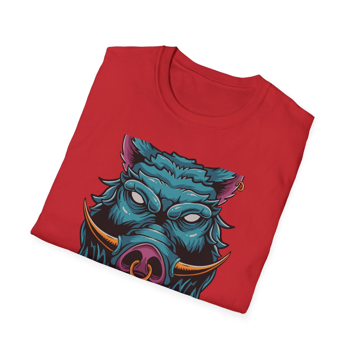Fierce Wild Boar T-Shirt | Mystic Cyberpunk Hog Head Tee | Bold Streetwear Animal Art | Unique Tattoo Style Gift