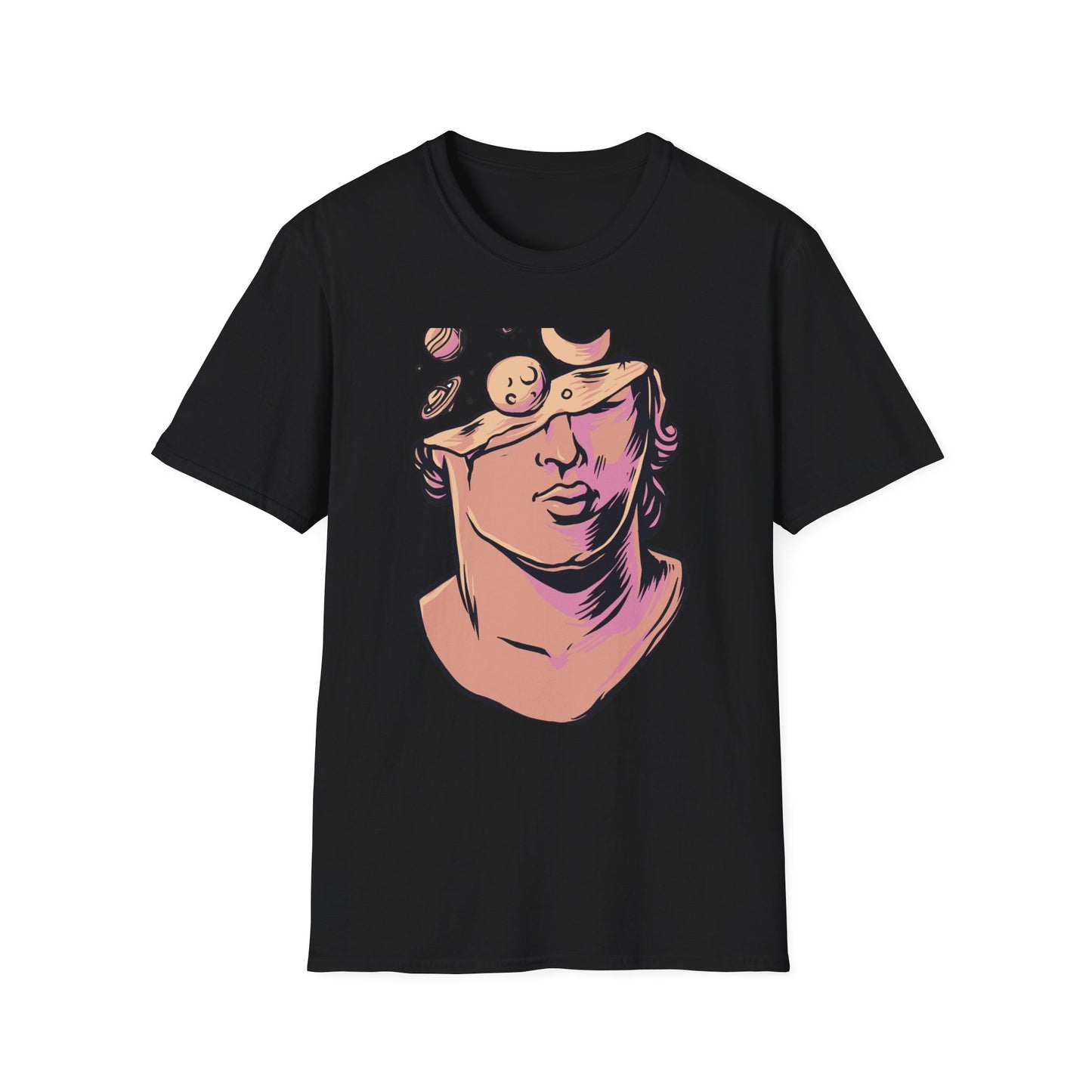 Stunning Cosmic Mind T-Shirt | Celestial Statue Aesthetic Art Tee | Unique Space & Planets Dreamer Top