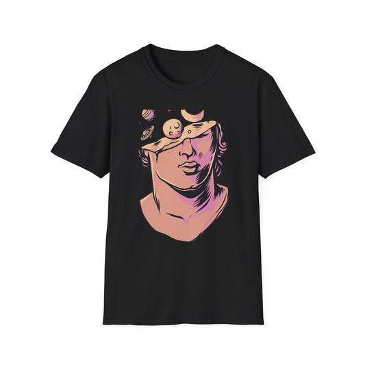 Stunning Cosmic Mind T-Shirt | Celestial Statue Aesthetic Art Tee | Unique Space & Planets Dreamer Top