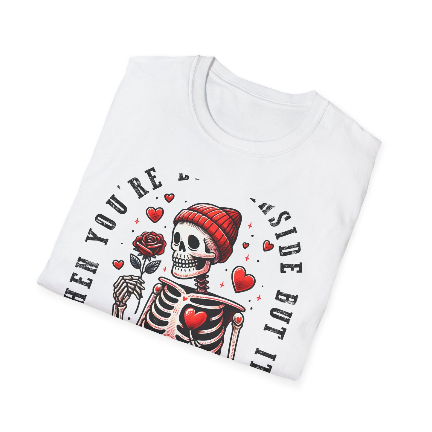 Awesome 'Dead Inside' Skeleton Valentine's T-Shirt | Unique Sarcastic Anti-Love Tee Gift for Emo & Goth Souls