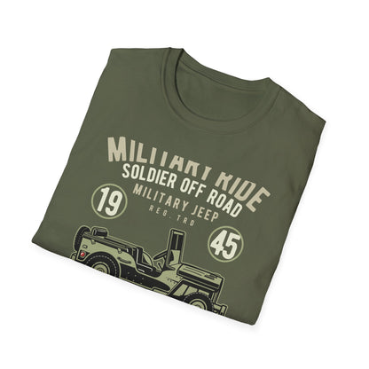 Awesome Vintage Military Jeep 1945 T-Shirt | Soldier Off-Road Army Graphic Tee for Veterans & History Buffs
