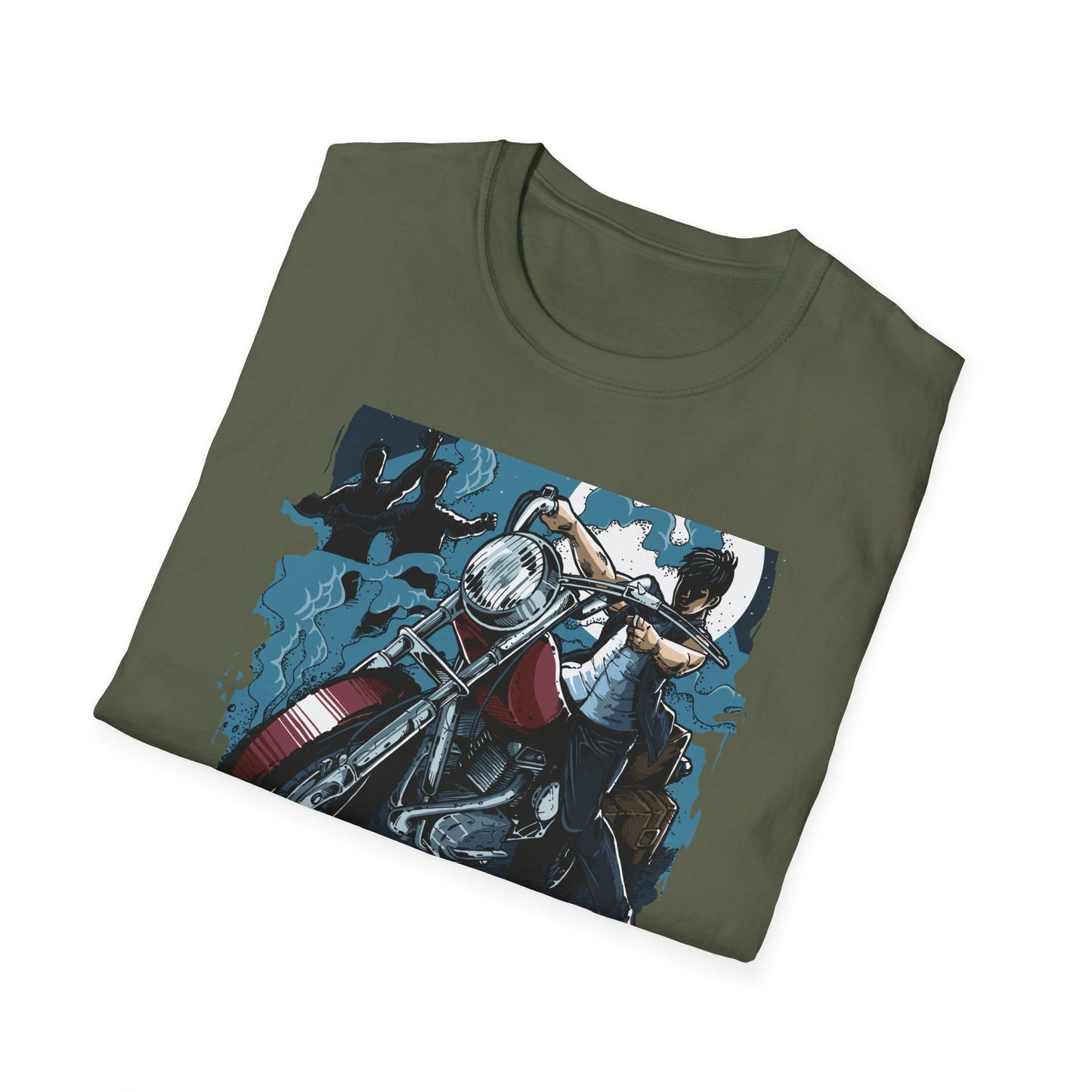 Epic Zombie Apocalypse Hunter T-Shirt - Fearless Biker Survival Horror Tee for Gamers & Fans - Thrilling Crossbow Rider Design