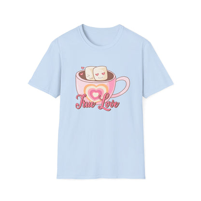 Sweet True Love Hot Chocolate T-Shirt | Adorable Marshmallow Couple Valentine's Day Gift Tee