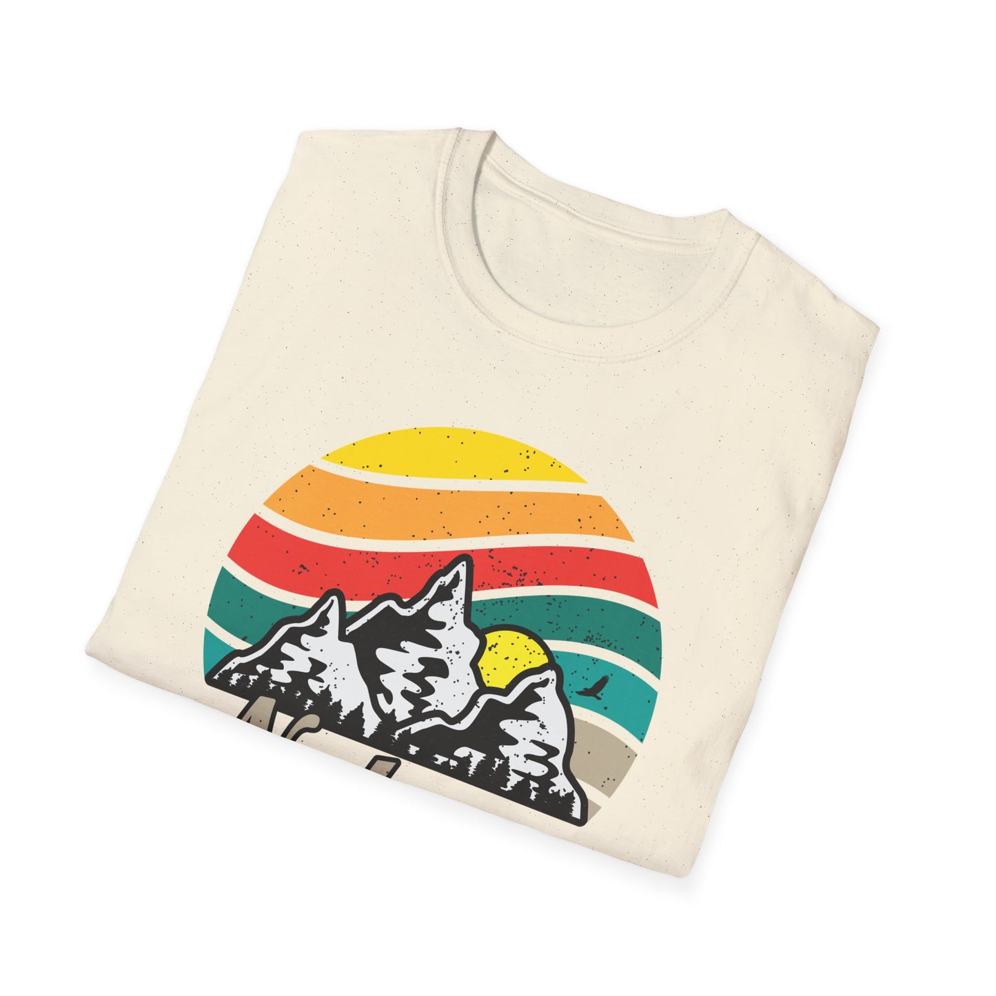 Inspiring Vintage Nature Mountains T-Shirt | Retro Outdoors Adventure Tee with 'Nature Brings Hope' Design | Essential Hiking & Camping Shirt