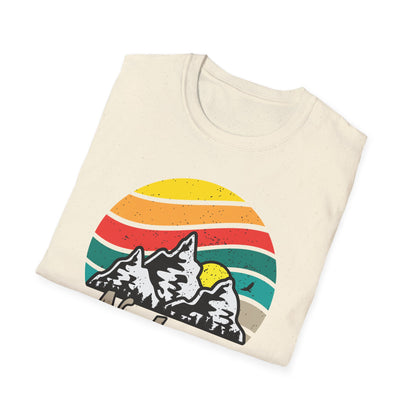 Inspiring Vintage Nature Mountains T-Shirt | Retro Outdoors Adventure Tee with 'Nature Brings Hope' Design | Essential Hiking & Camping Shirt