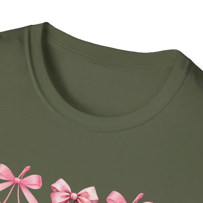 Chic Pink Bow & Cherry Heart T-Shirt | Adorable Coquette Aesthetic Tee | Sweet Girly Fashion Top for Women & Teens