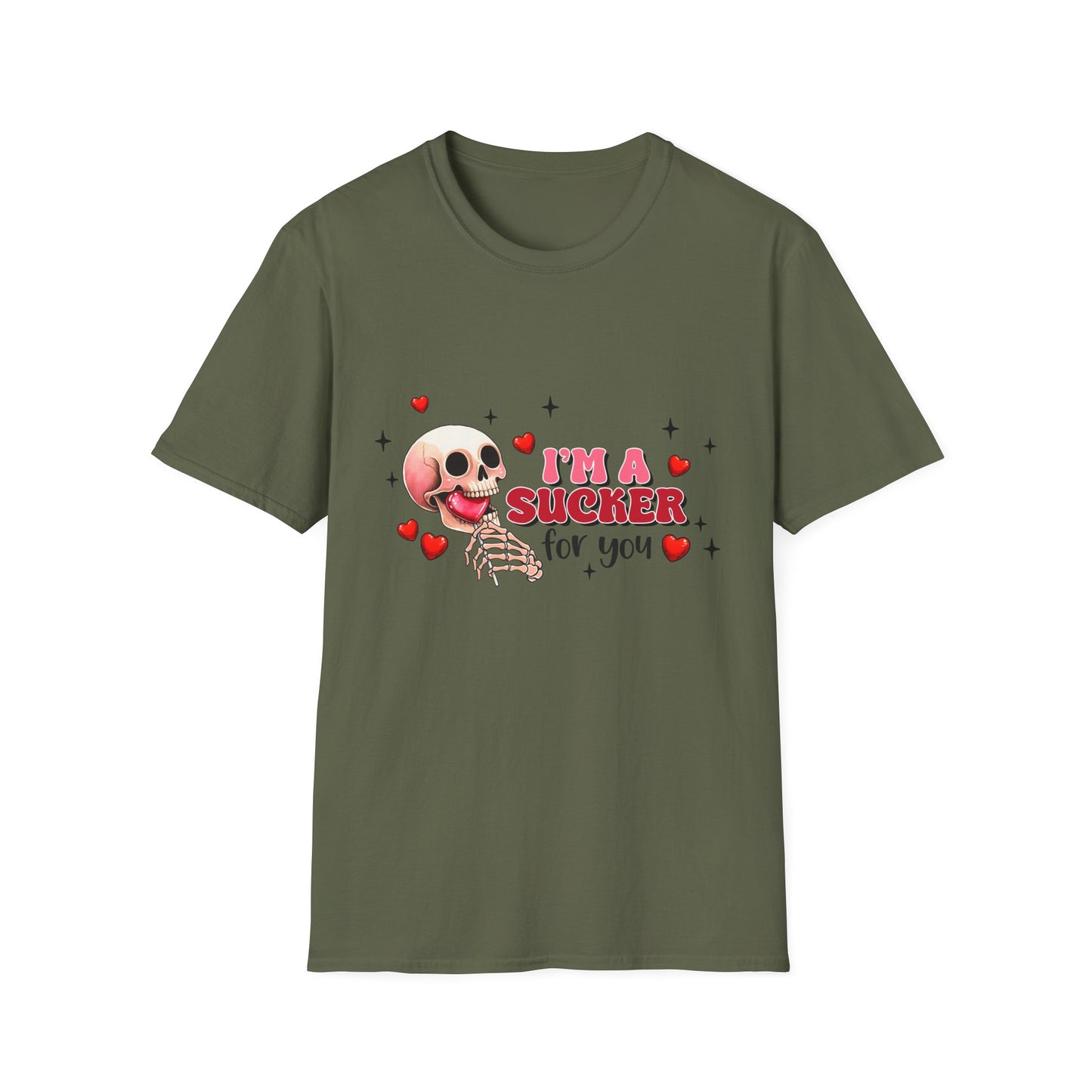 Funny Skeleton Love T-Shirt: "I'm a Sucker for You" Valentine's Day Graphic Tee - Unique Couple's Gift
