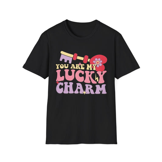 Adorable "You Are My Lucky Charm" Groovy T-Shirt | Sweet Valentine's Day & Romantic Couple's Gift Tee
