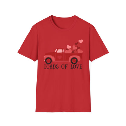 Charming Red Pickup Truck Hearts T-Shirt | Sweet Love Delivery Valentine's Day Gift Tee for Her & Him