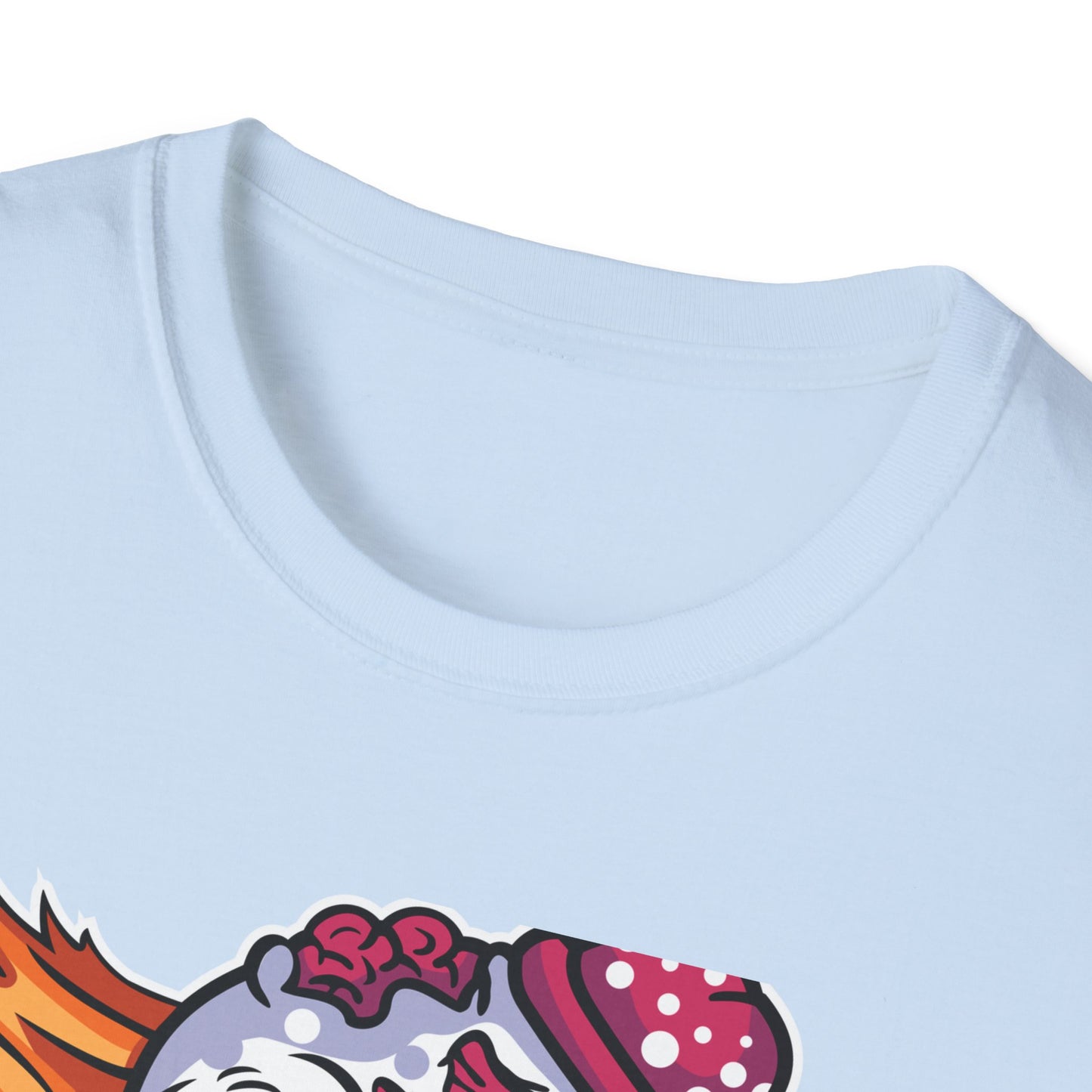 Spooky Zombie Clown Skull T-Shirt - Creepy Horror Fan Graphic Tee for Halloween & Edgy Style