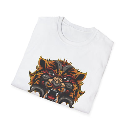 Fierce Mythic Cyber Warrior T-Shirt: Epic Japanese Beast Graphic Tee | Unleash Power & Style for Gamers & Streetwear