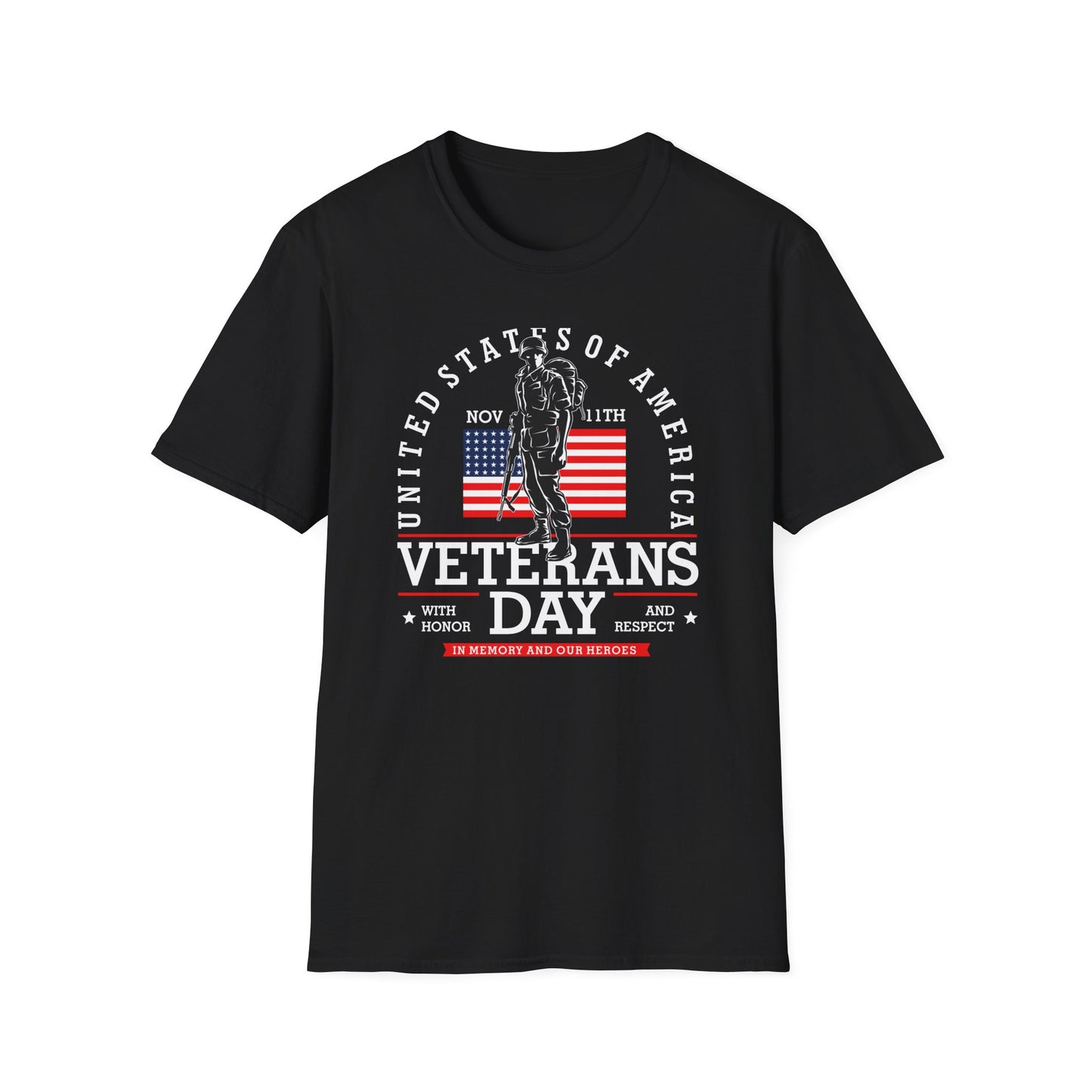 Iconic US Soldier & American Flag T-Shirt | Veterans Day Tribute Tee for Military Heroes & Patriots