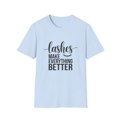 Stunning 'Lashes Make Everything Better' T-Shirt | Chic Beauty Lover Tee | Glam Makeup Artist Gift for Lash Techs