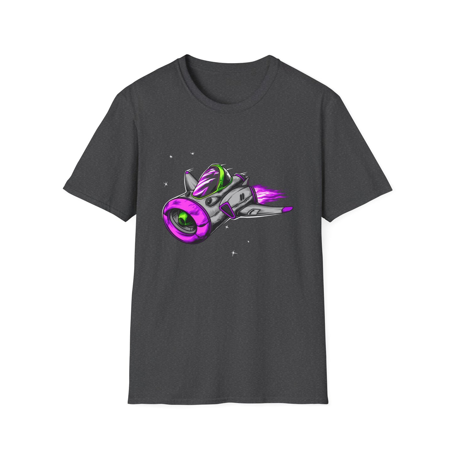 Epic Futuristic Spaceship T-Shirt | Vibrant Retro Sci-Fi Jet Design for Gamers & Space Enthusiasts